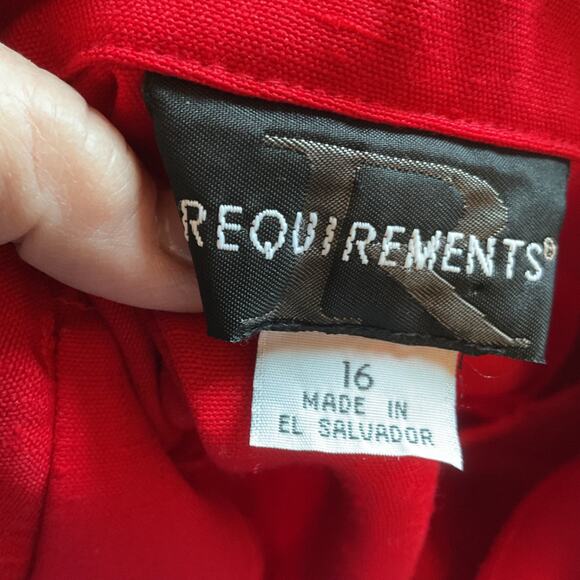 Requirements Red Long Sleeve Blazer W/Pockets and Zipper Plus 16 - Picture 4 of 6